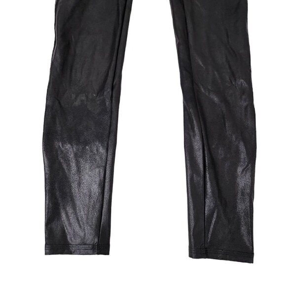 Spanx Leggings Medium Black Faux Vegan Leather Stretch High Rise‎ Full Length - Picture 4 of 8
